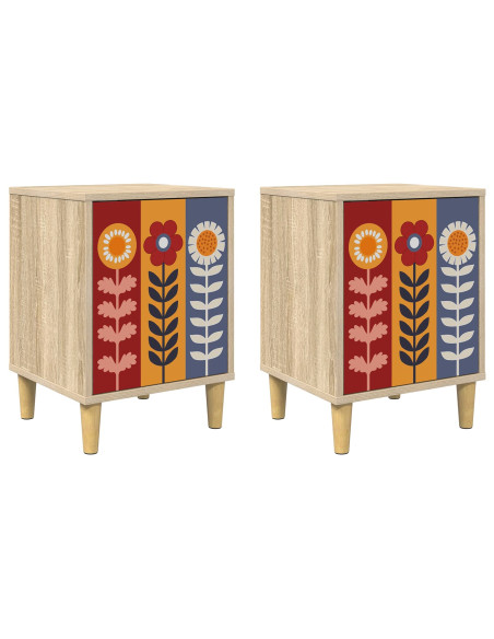 Armadio da Notte ESSEN 2 pz Rovere Sonoma 36 x 33 x 50 cm