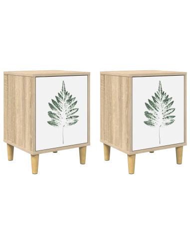 Armadio da Notte HANAU 2 pz Rovere Sonoma 36 x 33 x 50 cm