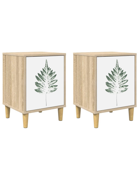 Armadio da Notte HANAU 2 pz Rovere Sonoma 36 x 33 x 50 cm
