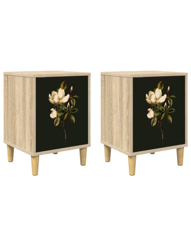 Armadio da Notte BREMEN 2 pz Rovere Sonoma 36 x 33 x 50 cm
