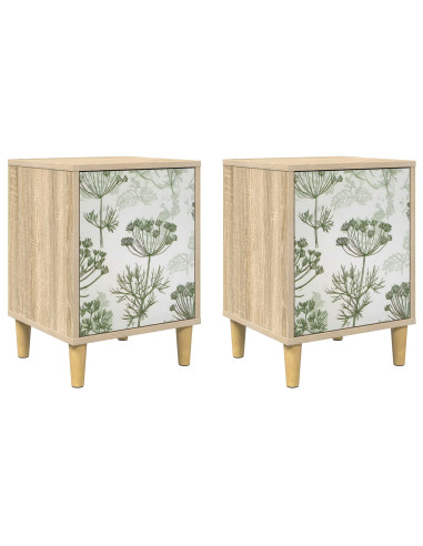 Armadio da Notte GOTHA 2 pz Rovere Sonoma 36 x 33 x 50 cm