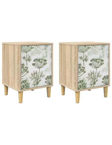 Armadio da Notte GOTHA 2 pz Rovere Sonoma 36 x 33 x 50 cm