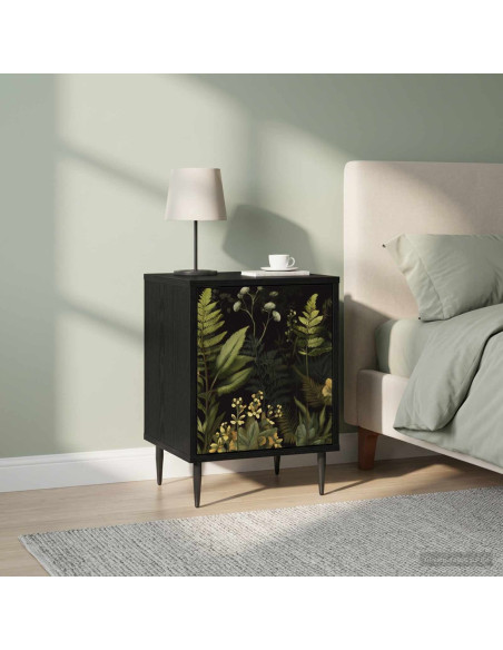 Armadio da Notte RHENEN 2 pz Rovere Nero 36 x 33 x 51 cm