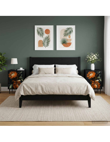 Armadio da Notte LOCHEM 2 pz Rovere Nero 36 x 33 x 51 cm