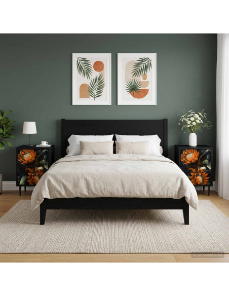 Armadio da Notte LOCHEM 2 pz Rovere Nero 36 x 33 x 51 cm