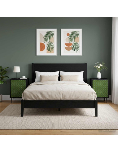 Armadio da Notte GELEEN 2 pz Rovere Nero 36 x 33 x 51 cm