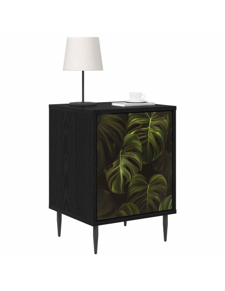 Armadio da Notte ELBURG 2 pz Rovere Nero 36 x 33 x 51 cm
