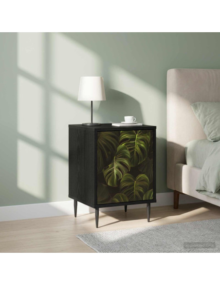 Armadio da Notte ELBURG 2 pz Rovere Nero 36 x 33 x 51 cm