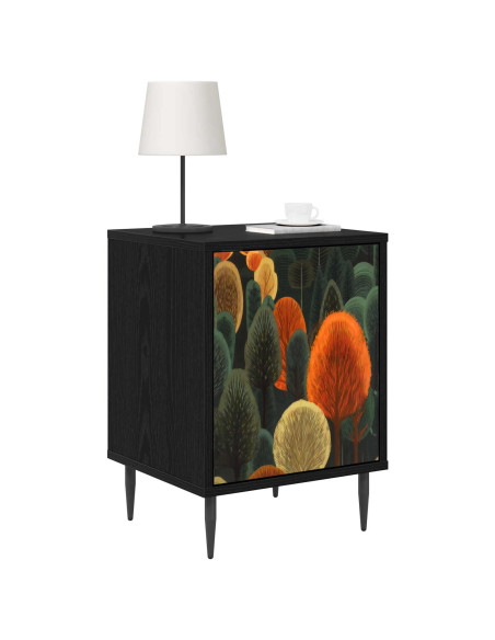 Armadio da Notte ZAANDAM 2 pz Rovere Nero 36 x 33 x 51 cm