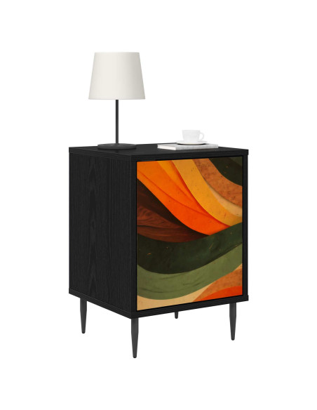 Armadio da Notte BONN 2 pz Rovere Nero 36 x 33 x 51 cm