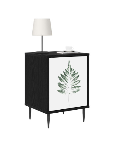 Armadio da Notte HANAU 2 pz Rovere Nero 36 x 33 x 51 cm