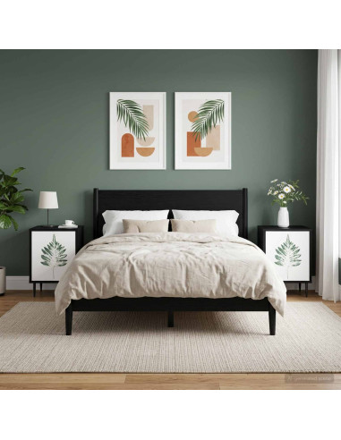 Armadio da Notte HANAU 2 pz Rovere Nero 36 x 33 x 51 cm