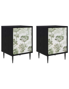 Armadio da Notte GOTHA 2 pz Rovere Nero 36 x 33 x 51 cm 2