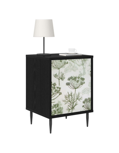 Armadio da Notte GOTHA 2 pz Rovere Nero 36 x 33 x 51 cm