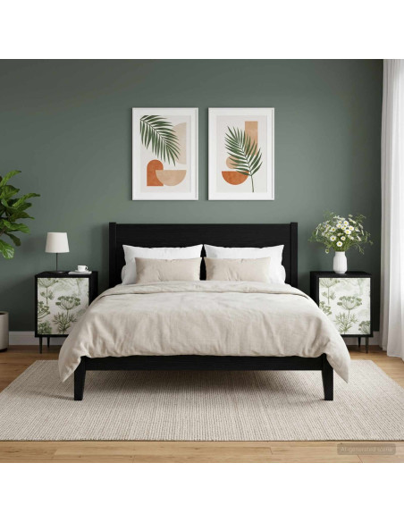 Armadio da Notte GOTHA 2 pz Rovere Nero 36 x 33 x 51 cm