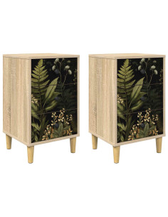 Armadio da Notte RHENEN 2 pz Rovere Sonoma 36 x 33 x 60 cm 2