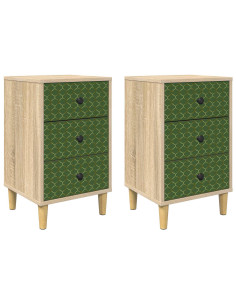 Armadio da Notte GELEEN 2 pz Rovere Sonoma 36 x 33 x 60 cm 2