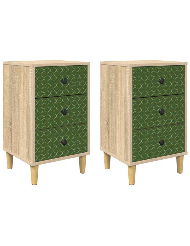 Armadio da Notte GELEEN 2 pz Rovere Sonoma 36 x 33 x 60 cm
