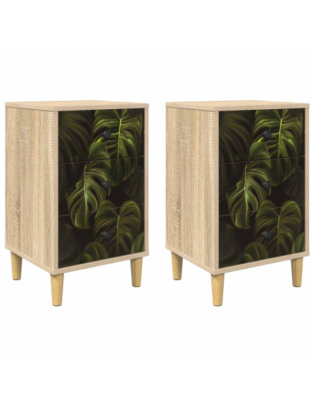 Armadio da Notte ELBURG 2 pz Rovere Sonoma 36 x 33 x 60 cm