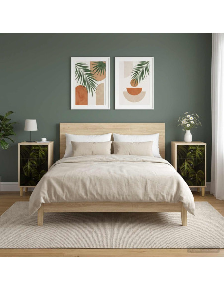 Armadio da Notte ELBURG 2 pz Rovere Sonoma 36 x 33 x 60 cm