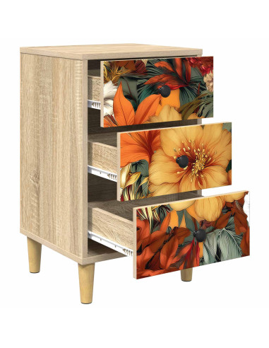 Armadio da Notte GENNEP 2 pz Rovere Sonoma 36 x 33 x 60 cm