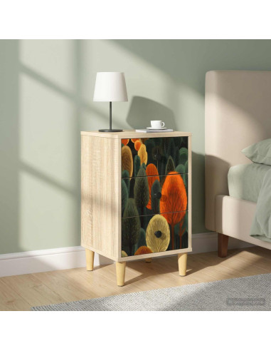 Armadio da Notte ZAANDAM 2 pz Rovere Sonoma 36 x 33 x 60 cm