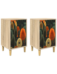 Armadio da Notte BONN 2 pz Rovere Sonoma 36 x 33 x 60 cm 2