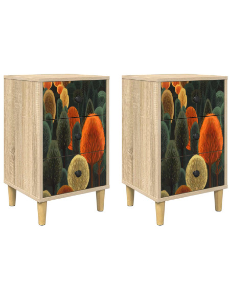 Armadio da Notte BONN 2 pz Rovere Sonoma 36 x 33 x 60 cm