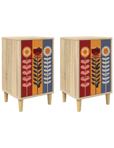 Armadio da Notte ESSEN 2 pz Rovere Sonoma 36 x 33 x 60 cm