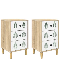 Armadio da Notte HANAU 2 pz Rovere Sonoma 36 x 33 x 60 cm 2