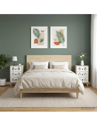 Armadio da Notte HANAU 2 pz Rovere Sonoma 36 x 33 x 60 cm