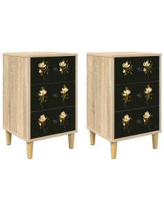 Armadio da Notte BREMEN 2 pz Rovere Sonoma 36 x 33 x 60 cm 2