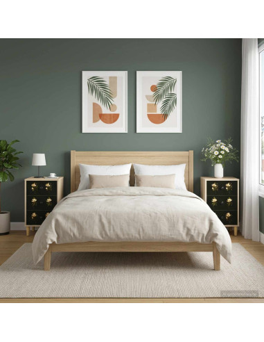 Armadio da Notte BREMEN 2 pz Rovere Sonoma 36 x 33 x 60 cm