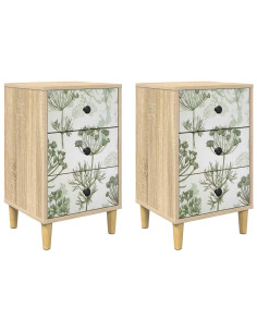 Armadio da Notte GOTHA 2 pz Rovere Sonoma 36 x 33 x 60 cm 2