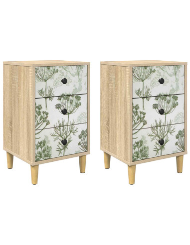 Armadio da Notte GOTHA 2 pz Rovere Sonoma 36 x 33 x 60 cm