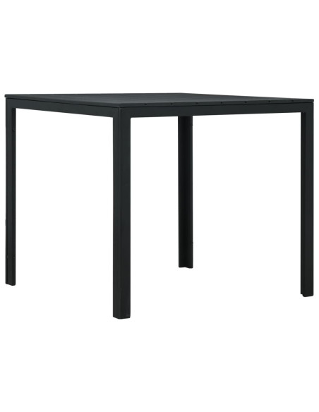 Tavolino da Caffè Nero 78x78x74 cm HDPE Aspetto Legno
