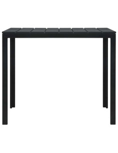 Tavolino da Caffè Nero 78x78x74 cm HDPE Aspetto Legno 2