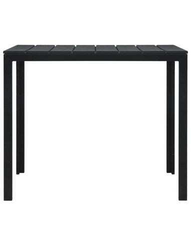 Tavolino da Caffè Nero 78x78x74 cm HDPE Aspetto Legno