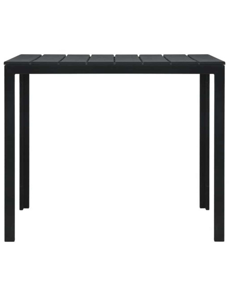 Tavolino da Caffè Nero 78x78x74 cm HDPE Aspetto Legno
