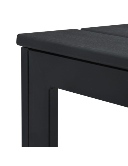 Tavolino da Caffè Nero 78x78x74 cm HDPE Aspetto Legno