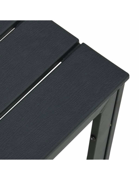 Tavolino da Caffè Nero 78x78x74 cm HDPE Aspetto Legno
