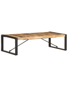 Tavolino da Salotto 140x70x40 cm in Legno di Mango Grezzo