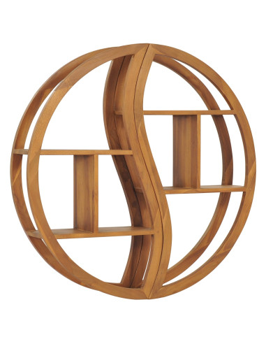 Mensola Yin Yang 100x20x100 cm in Legno Massello di Teak