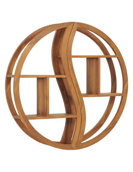 Mensola Yin Yang 100x20x100 cm in Legno Massello di Teak
