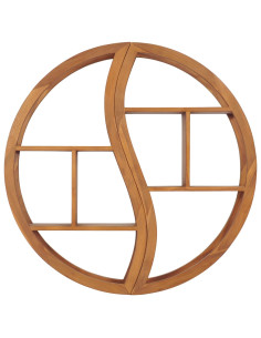 Mensola Yin Yang 100x20x100 cm in Legno Massello di Teak 2