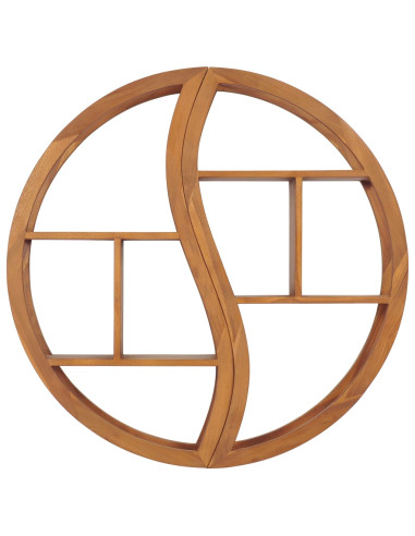 Mensola Yin Yang 100x20x100 cm in Legno Massello di Teak
