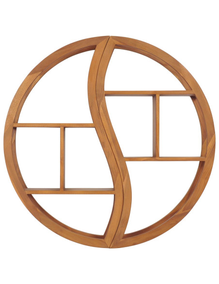 Mensola Yin Yang 100x20x100 cm in Legno Massello di Teak