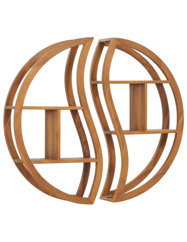 Mensola Yin Yang 100x20x100 cm in Legno Massello di Teak