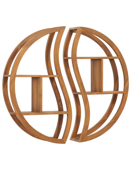 Mensola Yin Yang 100x20x100 cm in Legno Massello di Teak
