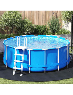 Telo per Fondo Piscina Nero Ø 306 cm Tessuto Non Tessuto